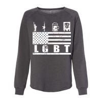 LGBT Distressed Liberty Guns Beer trump Womens California Wash Sweatshirt