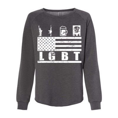 LGBT Distressed Liberty Guns Beer trump Womens California Wash Sweatshirt