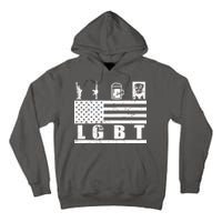 LGBT Distressed Liberty Guns Beer trump Tall Hoodie