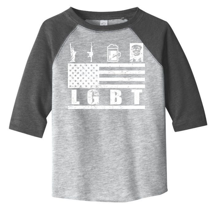 LGBT Distressed Liberty Guns Beer trump Toddler Fine Jersey T-Shirt