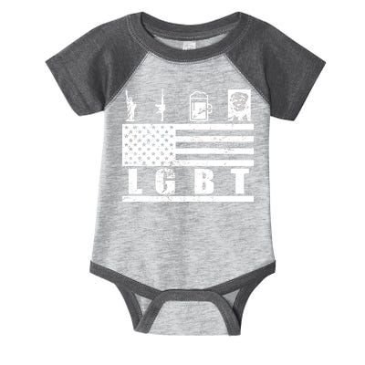 LGBT Distressed Liberty Guns Beer trump Infant Baby Jersey Bodysuit