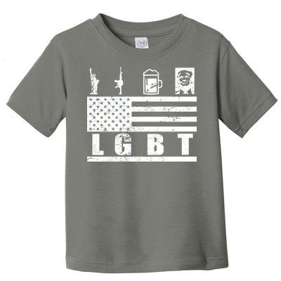 LGBT Distressed Liberty Guns Beer trump Toddler T-Shirt