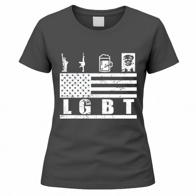 LGBT Distressed Liberty Guns Beer trump Women's T-Shirt