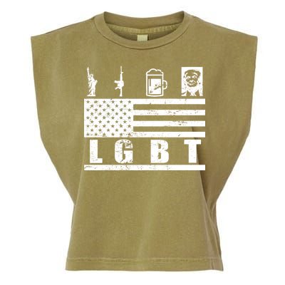 LGBT Distressed Liberty Guns Beer trump Garment-Dyed Women's Muscle Tee