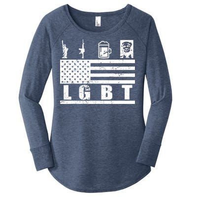 LGBT Distressed Liberty Guns Beer trump Women's Perfect Tri Tunic Long Sleeve Shirt