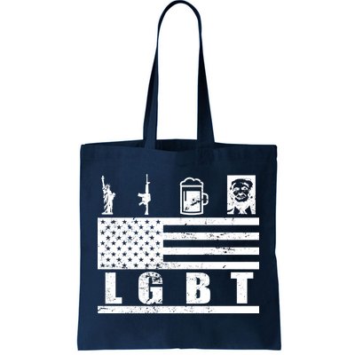 LGBT Distressed Liberty Guns Beer trump Tote Bag