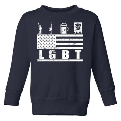 LGBT Distressed Liberty Guns Beer trump Toddler Sweatshirt