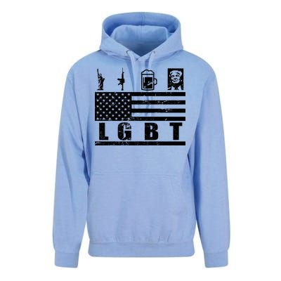 LGBT Distressed Liberty Guns Beer trump Unisex Surf Hoodie