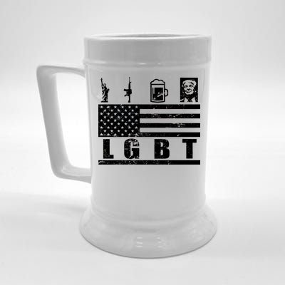 LGBT Distressed Liberty Guns Beer trump Beer Stein