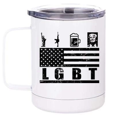 LGBT Distressed Liberty Guns Beer trump 12 oz Stainless Steel Tumbler Cup