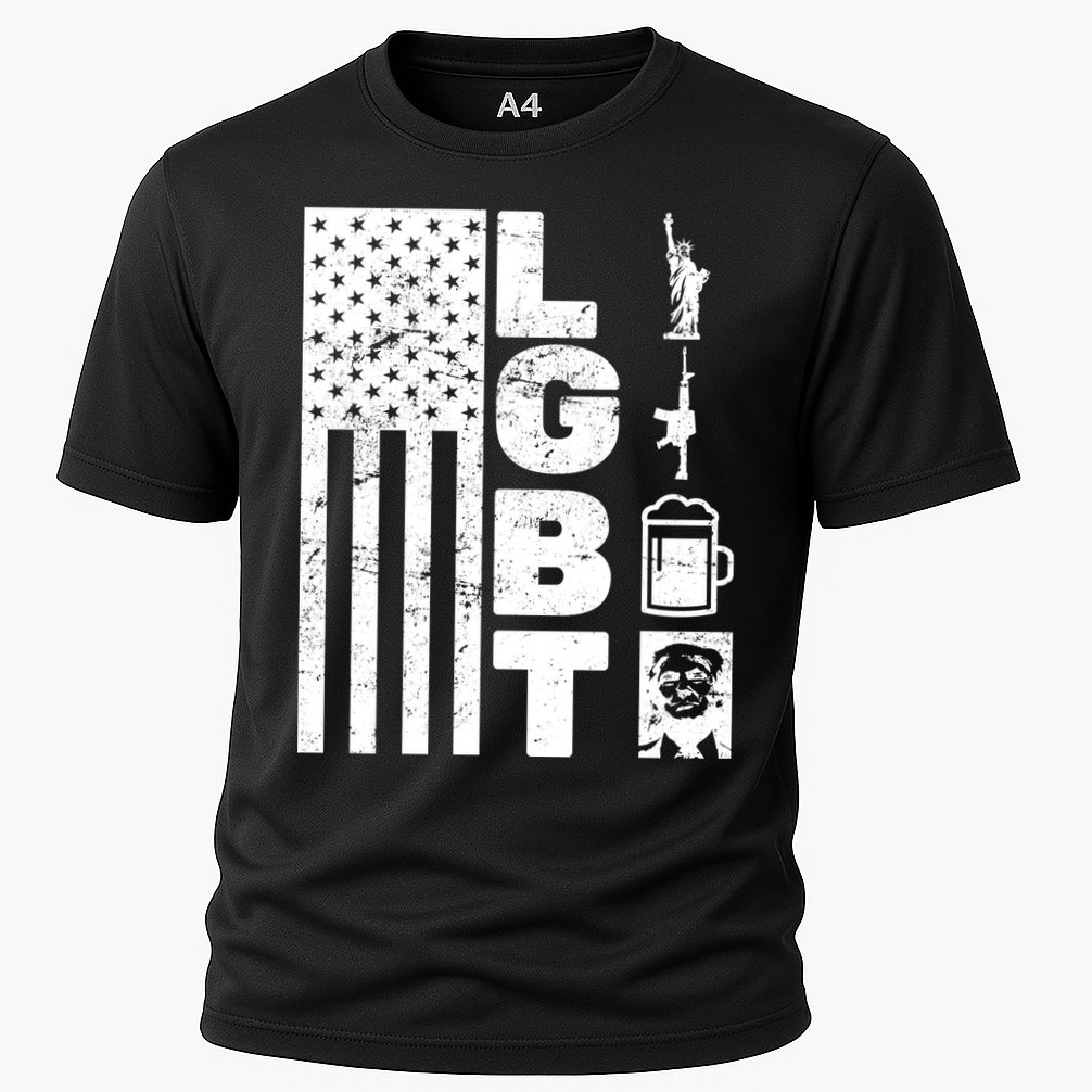 LGBT Flag Liberty Guns Beer Donald Trump  Cooling Performance Crew T-Shirt