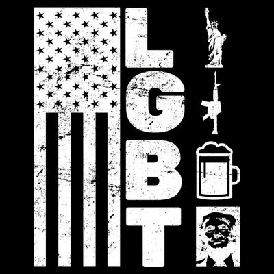 LGBT Flag Liberty Guns Beer Donald Trump  T-Shirt