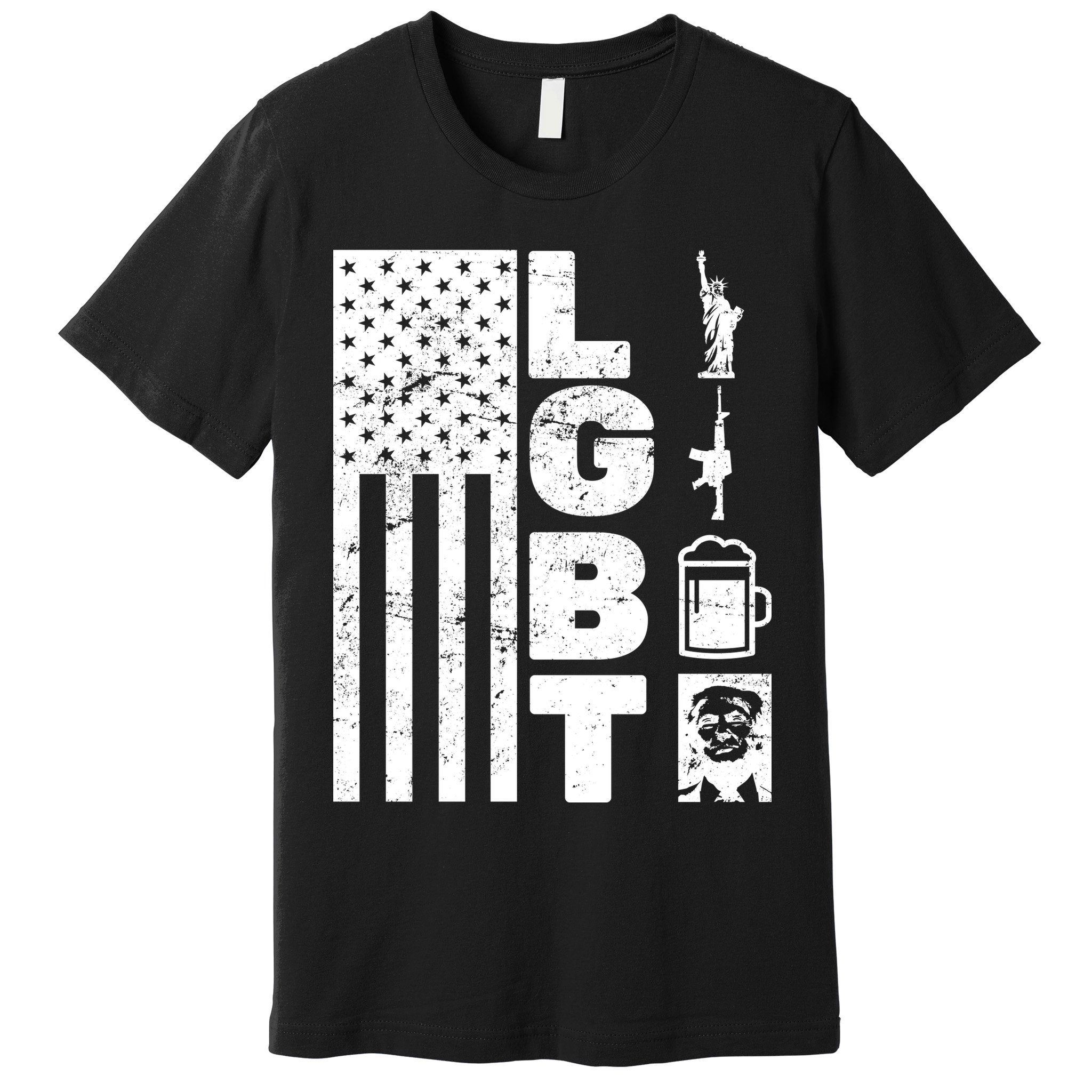 LGBT Flag Liberty Guns Beer Donald Trump  Premium T-Shirt