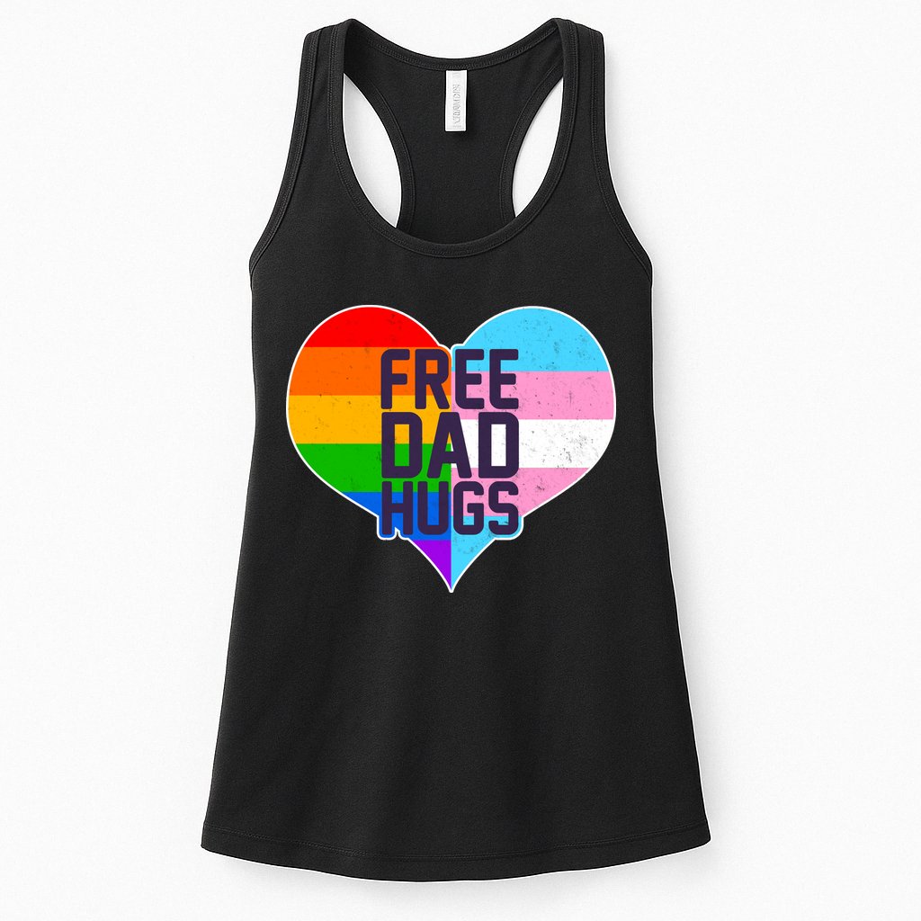 LGBT Free Dad Hugs Heart Womens Tank Top