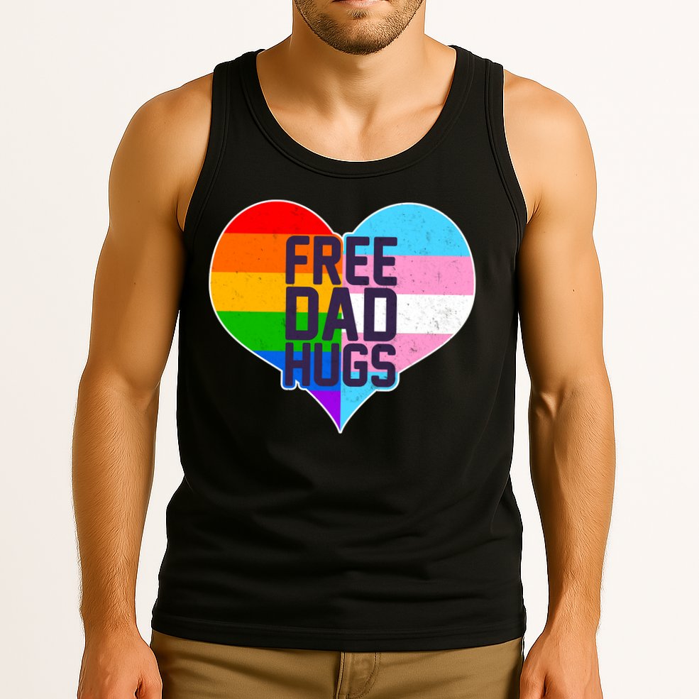 LGBT Free Dad Hugs Heart Tank Top