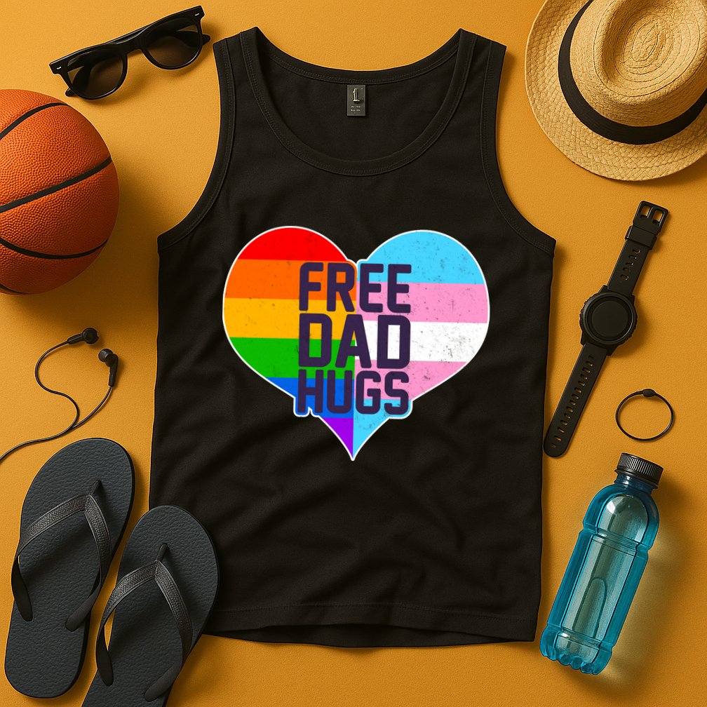 LGBT Free Dad Hugs Heart Tank Top