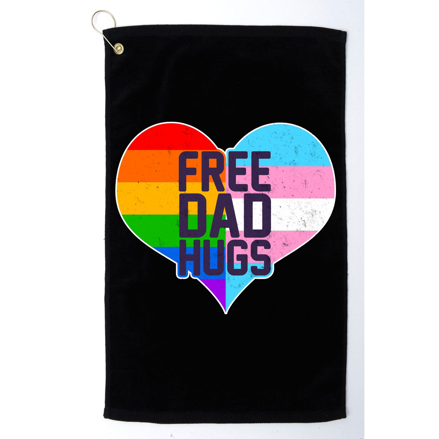 LGBT Free Dad Hugs Heart Golf Towel