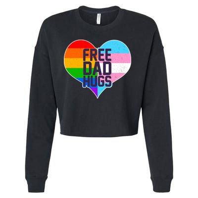 LGBT Free Dad Hugs Heart Cropped Pullover Crew