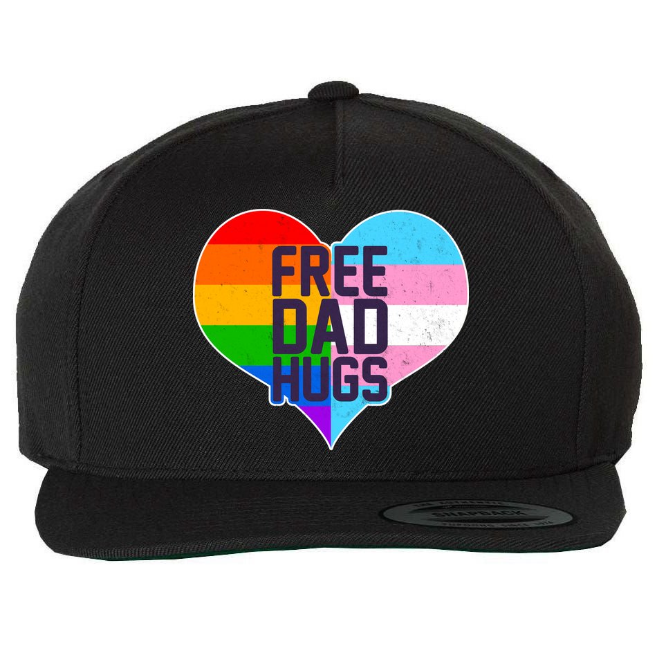 LGBT Free Dad Hugs Heart Wool Snapback Cap