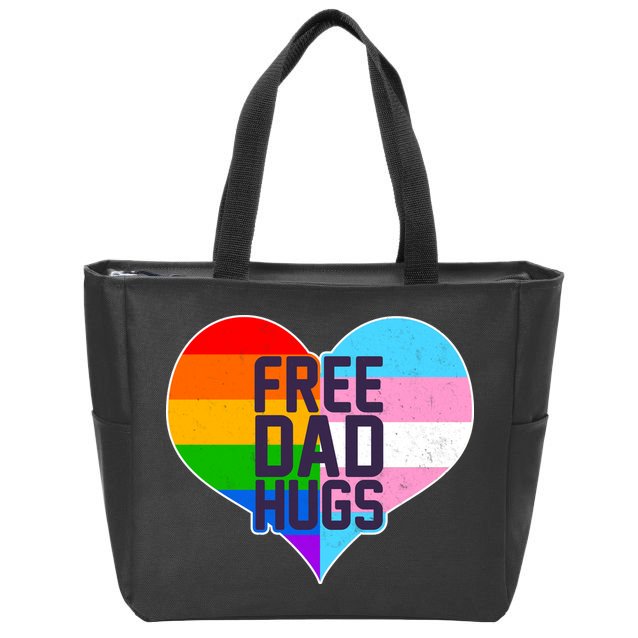 LGBT Free Dad Hugs Heart Zip Tote Bag