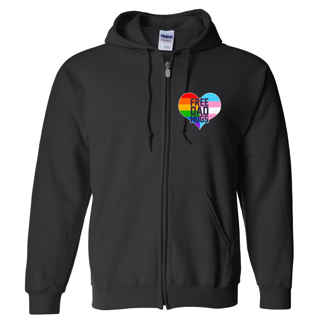 LGBT Free Dad Hugs Heart Full Zip Hoodie