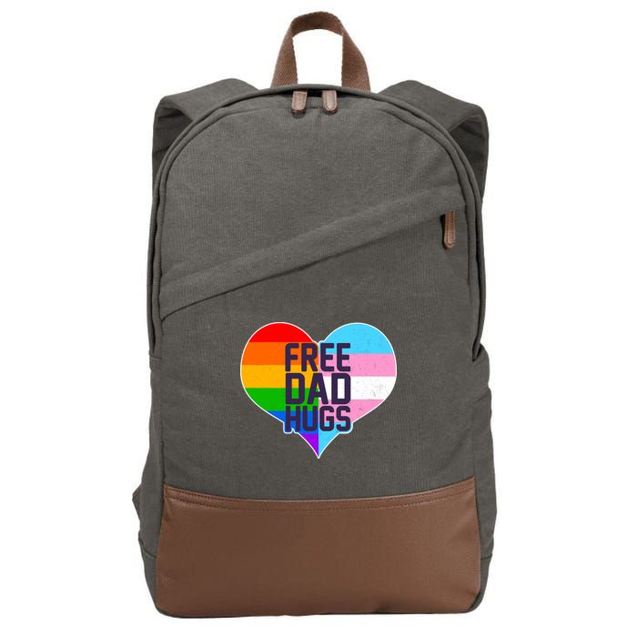 LGBT Free Dad Hugs Heart Cotton Canvas Backpack