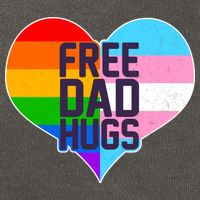 LGBT Free Dad Hugs Heart Cotton Canvas Backpack