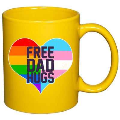 LGBT Free Dad Hugs Heart 11oz C Handle Ceramic Mug