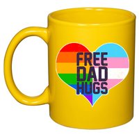 LGBT Free Dad Hugs Heart 11oz C Handle Ceramic Mug