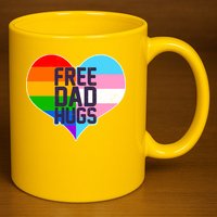 LGBT Free Dad Hugs Heart 11oz C Handle Ceramic Mug
