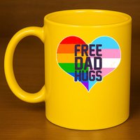 LGBT Free Dad Hugs Heart 11oz C Handle Ceramic Mug