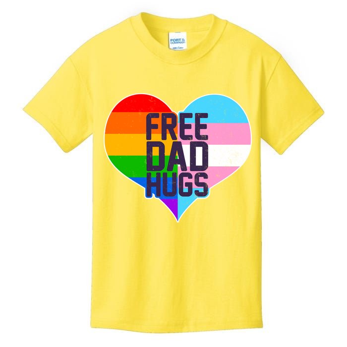 LGBT Free Dad Hugs Heart Kids T-Shirt