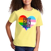 LGBT Free Dad Hugs Heart Kids T-Shirt