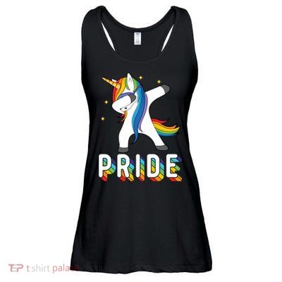 LGBT Gay Pride Dabbing Unicorn Ladies Essential Flowy Tank