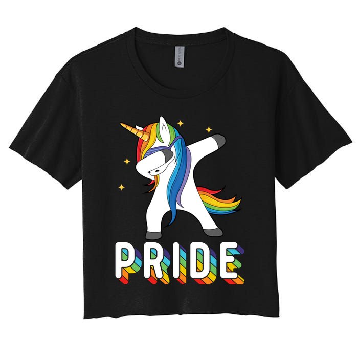 LGBT Gay Pride Dabbing Unicorn Crop Top