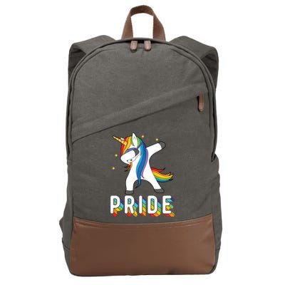 LGBT Gay Pride Dabbing Unicorn Cotton Canvas Backpack