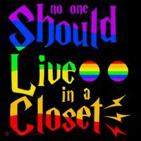 LGBT Gay Pride No One Should Live In The Closet Drawstring Bag