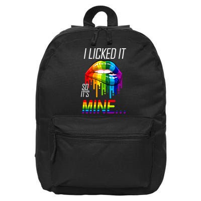 LGBT I Licked It So It's Mine Gay Pride Lips 16 in Basic Backpack
