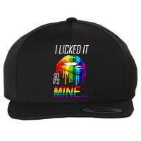 LGBT I Licked It So It's Mine Gay Pride Lips Wool Snapback Cap