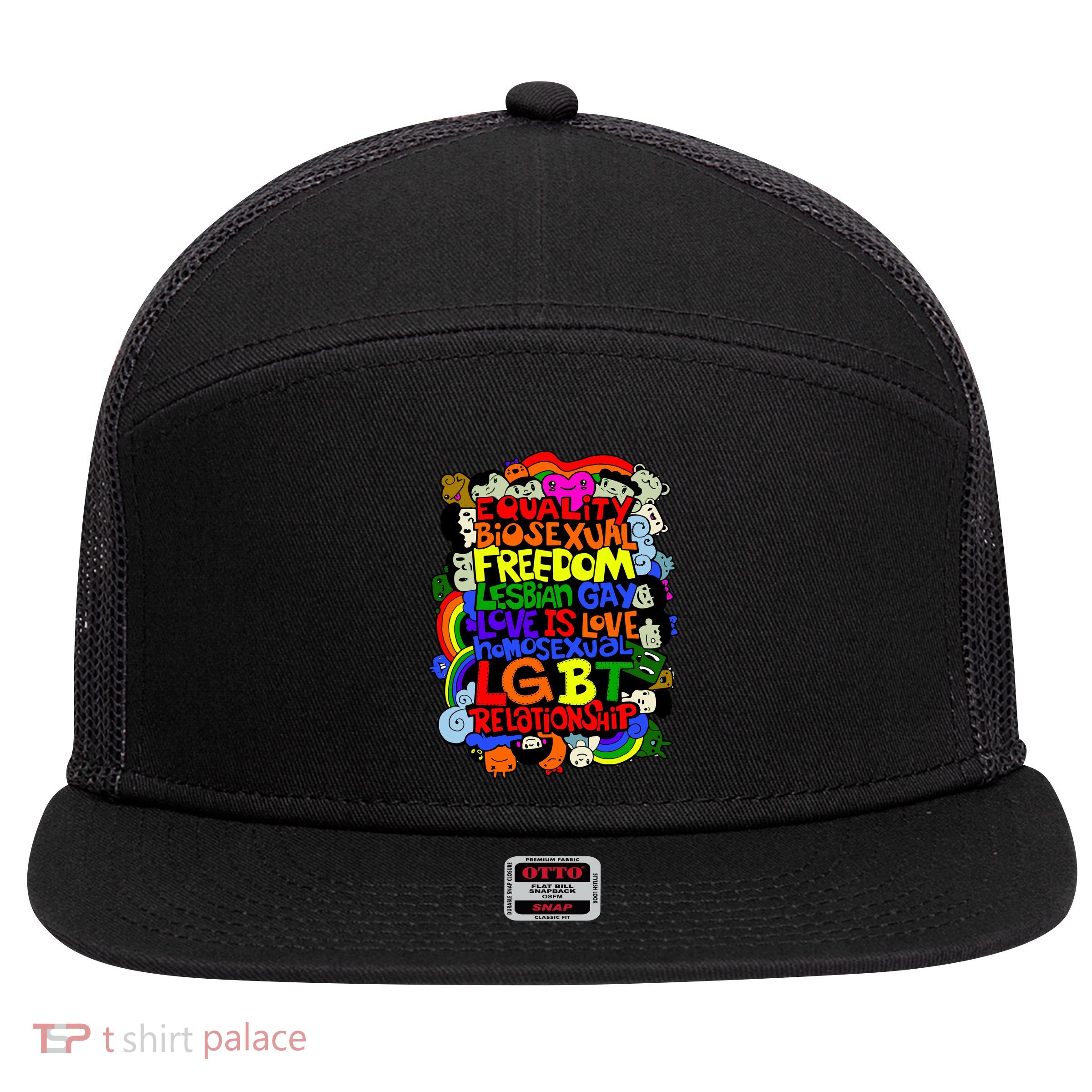 LGBT Illustration 7 Panel Mesh Trucker Snapback Hat