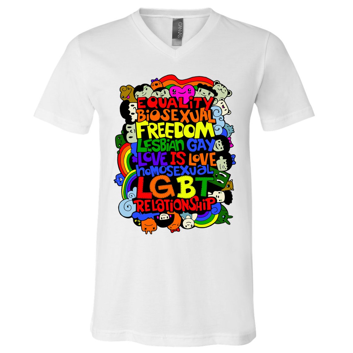 LGBT Illustration V-Neck T-Shirt