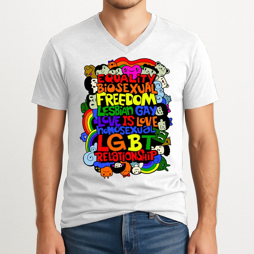 LGBT Illustration V-Neck T-Shirt