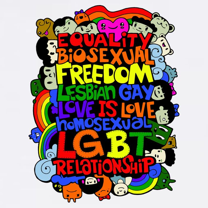LGBT Illustration V-Neck T-Shirt