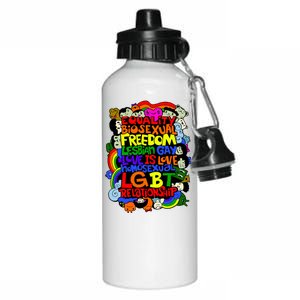 LGBT Illustration Aluminum Water Bottle