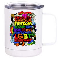 LGBT Illustration 12 oz Stainless Steel Tumbler Cup