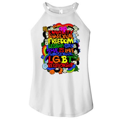 LGBT Illustration Women's Perfect Tri Rocker Tank