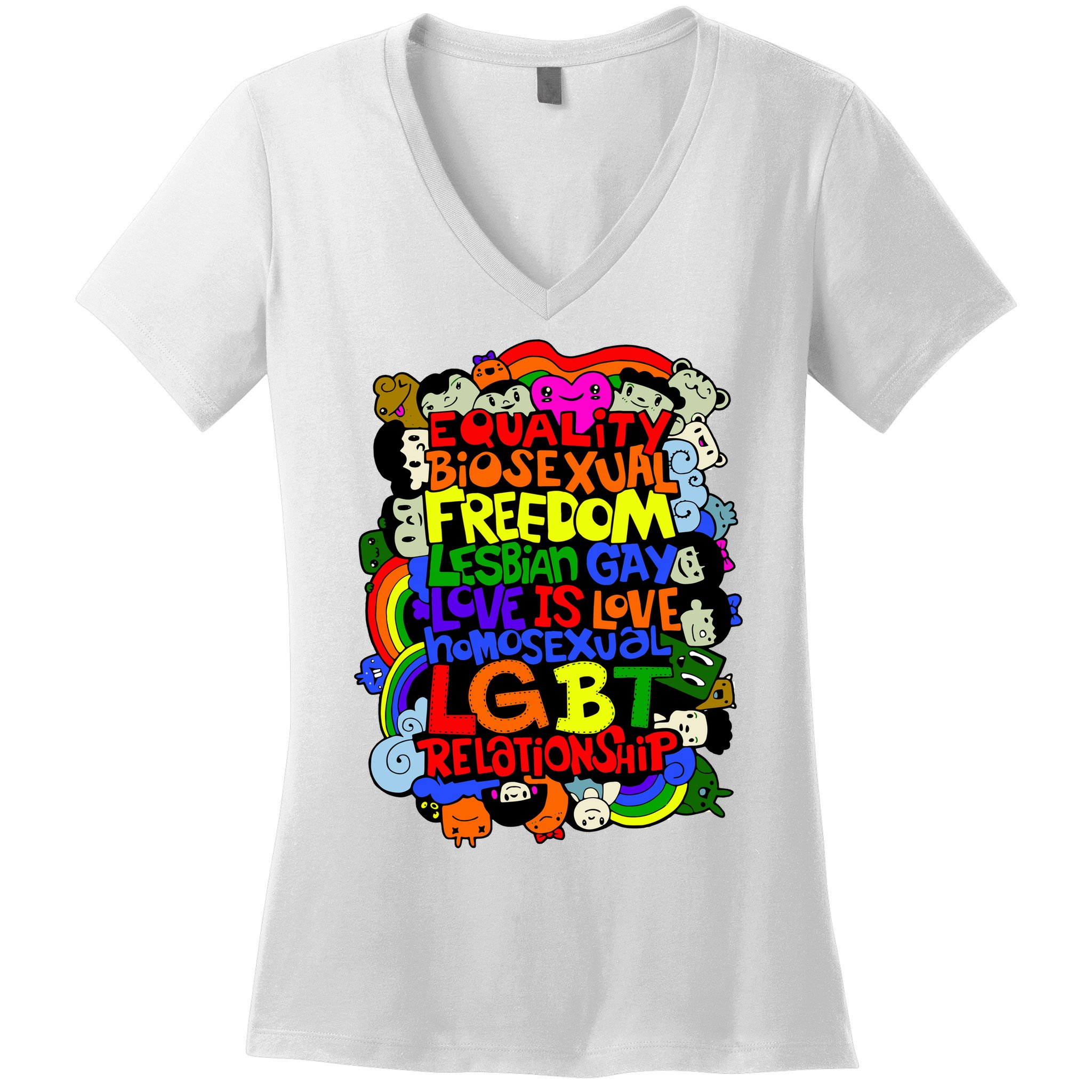 LGBT Illustration Women's V-Neck T-Shirt