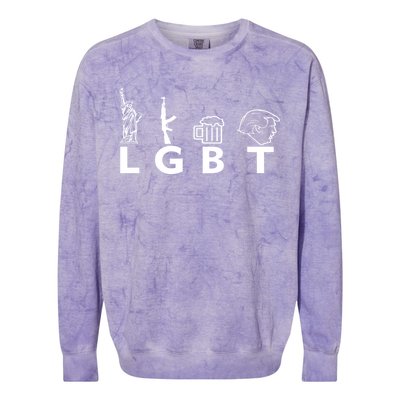 LGBT Lady Liberty Guns Beer Trump Donald Trump Colorblast Crewneck Sweatshirt