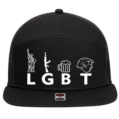 LGBT Lady Liberty Guns Beer Trump Donald Trump 7 Panel Mesh Trucker Snapback Hat