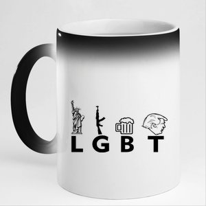 LGBT Lady Liberty Guns Beer Trump Donald Trump 11oz Black Color Changing Mug